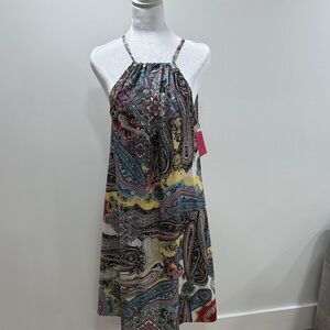 Wanderlust Paisley Halter Mini Dress in Multi-Color